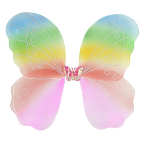 HONITANO 2 Stück Schmetterlingsflügel Teiliges Bunte Bühnenflügel für Halloween Kostüm Tanz Party Verstellbar Leicht Anzuziehen für Mädchen Dress Up und Fotos HONITANO 2 Stück Schmetterlingsflügel Teiliges Bunte Bühnenflügel für Halloween Kostüm Tanz Party Verstellbar Leicht Anzuziehen für Mädchen Dress Up und Fotos von HONITANO
