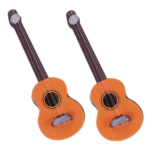 HONITANO 2 Stück Simulation Gitarre Zubehör Mini-Gitarrenfigur als Ornament Modelle Puppe kleine Gitarre kreative Mini-Gitarre Mini-Gitarren- hölzern Light Brown von HONITANO
