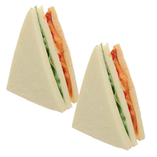 HONITANO 2 Stück Simulierte Sandwich -Requisiten künstliche Sandwich-Requisite -Dekoration künstliche Brotfälschung Toast Fake Food für die Küche Brotprop Pu von HONITANO
