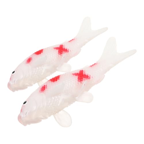 HONITANO 2 Stück Simuliertes Koi-Modell Simulationsornament Gefälschtes Fischaquarium Gefälschter -Figuren-Ornament Miniatur-goldfischfiguren Schwimmender Fisch Deko PVC von HONITANO