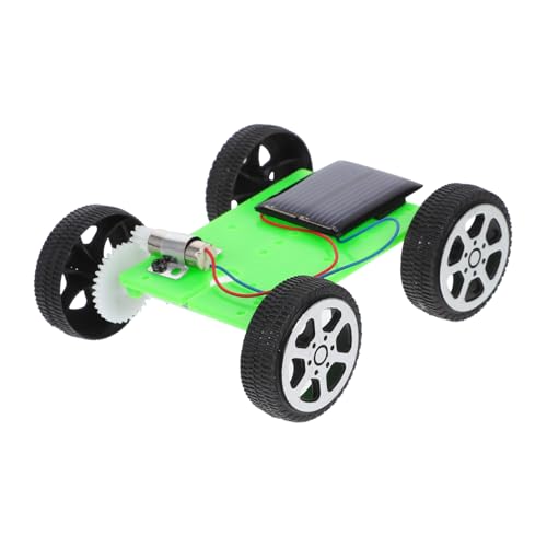HONITANO 2 Stück Solarauto Wissenschafts Projekt Zusammenbauen Solarbetriebenes Fahrzeug Wissenschaftsexperiment -Kits Solarbetriebenes Automodell DIY-experimente Metall Green von HONITANO