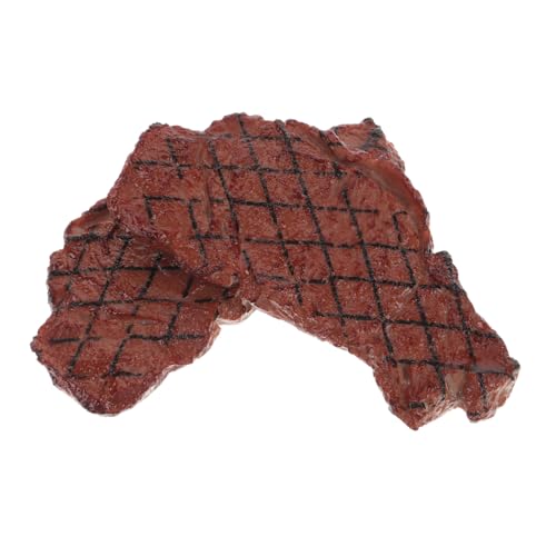 HONITANO 2 Stück Teiliges Dekoratives Fake Steak Modell aus Hochwertigem Kunststoff Lebensechte Simulation mit Harter Oberfläche Deko und Fotografie Geschenkfähig für Grillfans von HONITANO