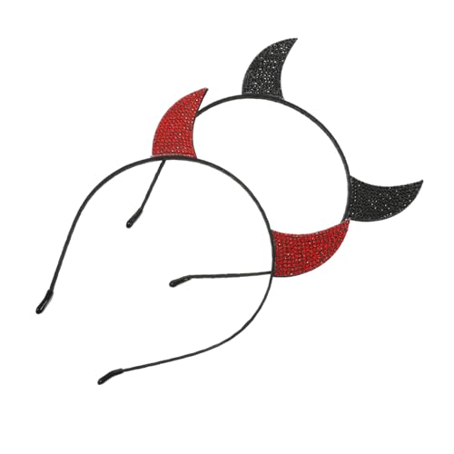 HONITANO 2 Stück Teiliges Halloween Teufelshörner Haarreif mit Strasssteinen Schwarzer und Roter Sequin Haarreif für Karneval Maskerade und Halloween Kostüm Zubehör HONITANO 2 Stück Teiliges Halloween Teufelshörner Haarreif mit Strasssteinen Schwarzer und Roter Sequin Haarreif für Karneval Maskerade und Halloween Kostüm Zubehör von HONITANO