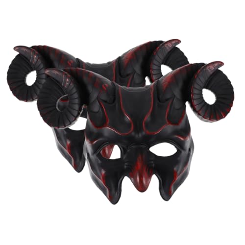 HONITANO 2 Stück Teiliges Halloween Tier Schädel Maske mit Hörnern Leichte Atmungsaktive Halbschädel Maske für Männer und Frauen für Karneval Cosplay und Maskenball HONITANO 2 Stück Teiliges Halloween Tier Schädel Maske mit Hörnern Leichte Atmungsaktive Halbschädel Maske für Männer und Frauen für Karneval Cosplay und Maskenball von HONITANO