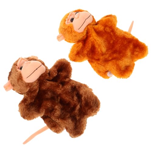 HONITANO 2 Stück Teiliges Handgefertigtes Affen Handpuppe aus Plüsch Realistische Bunte Handspielzeuge für Fördert Fantasie Kommunikation und Eltern Junge Mädchen Bindung Beim von HONITANO