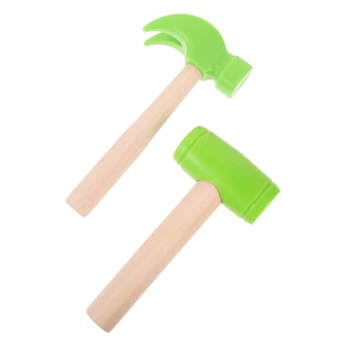 HONITANO 2 Stück Teiliges Holzhammer Sicherer Kopf Realistische Nachbildung Fördert Hand Auge Koordination für Interaktives mit Kindern Grün Groß und Klein von HONITANO