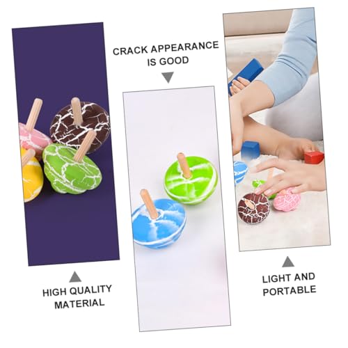 HONITANO 2 Stück Teiliges Holzkreisel Crack textur Bunte Drehbare Lernspielzeuge für Fördert Motorische Fähigkeiten Geschenk für Jungen und Mädchen Ab Jahren von HONITANO