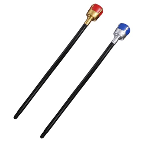 HONITANO 2 Stück Teiliges Königszepter aus Kunststoff Magischer Zauberstab für Halloween Party Cosplay Bühnenauftritte Zerlegbar und Kindgerecht Rot Blau für Kostümfeste und Theater von HONITANO