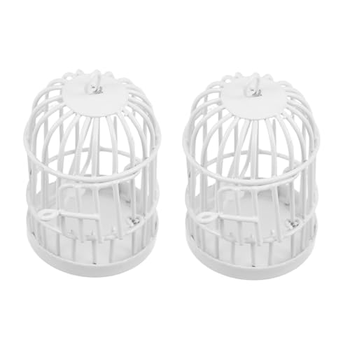 HONITANO 2 Stück Teiliges Miniatur Metall Vogelkäfig Realistische Puppenhaus Möbel Halboffen Hängend für Feengärten DIY Dekoration Mikro Landschaft Vielseitiges Wohnaccessoire von HONITANO