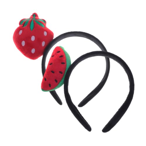 HONITANO 2 Stück Teiliges Niedliches Frucht Haarband mit Wassermelone und Erdbeere Süßes Cartoon Stirnband für Mädchen Party Kopfschmuck Lebhaftes Accessoire für Geburtstag und Urlaub von HONITANO