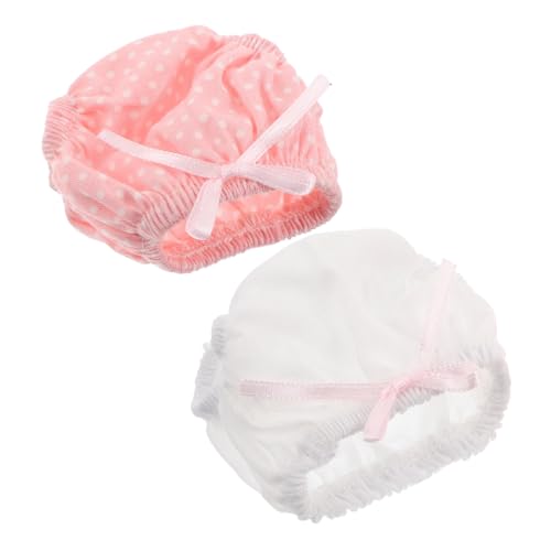 HONITANO 2 Stück Teiliges Puppenunterwäsche Mädchen Puppenkleidung Baumwoll Dreieckshorts mit Schleifenmotiv Wiederverwendbare Babypuppen Windeln für Rollenspiele und Puppen von HONITANO