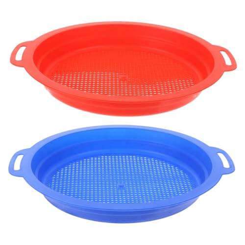 HONITANO 2 Stück Teiliges Sandspielzeug Feines Sandsieb Mesh Sieb Strandspielzeug für Leichtes Kunststoffsieb in Blau und Rot Fördert Kreativität und Feinmotorik Am Strand HONITANO 2 Stück Teiliges Sandspielzeug Feines Sandsieb Mesh Sieb Strandspielzeug für Leichtes Kunststoffsieb in Blau und Rot Fördert Kreativität und Feinmotorik Am Strand von HONITANO