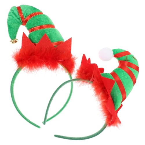 HONITANO 2 Stück Teiliges Weihnachts Haarband mit Glocken und Federn Kreative Mütze Stirnbänder für Karneval Kostümparty Verstellbar und Stabil Grün Weißes Design für Erwachsene HONITANO 2 Stück Teiliges Weihnachts Haarband mit Glocken und Federn Kreative Mütze Stirnbänder für Karneval Kostümparty Verstellbar und Stabil Grün Weißes Design für Erwachsene von HONITANO