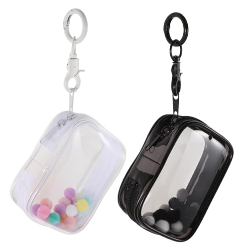 HONITANO 2 Stück Transparente Mini Puppe Aufbewahrungstasche mit Schlüsselanhänger und Pompom Teiliges Staubdichte PVC Anzeige und Aufbewahrungstasche Tragbar für Kleine Figuren und HONITANO 2 Stück Transparente Mini Puppe Aufbewahrungstasche mit Schlüsselanhänger und Pompom Teiliges Staubdichte PVC Anzeige und Aufbewahrungstasche Tragbar für Kleine Figuren und von HONITANO