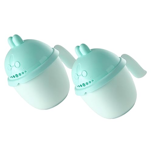 HONITANO 2 Stück Waschbecher mit Deckel Niedliches Hasen Design Sicherer Shampoo Spülbecher Praktischer Badebecher für Einfache Haarwäsche Sanfter Wasserfluss für Junge Mädchen und von HONITANO