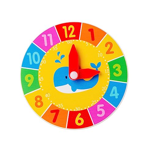 HONITANO 2 Stücke Holz Lernuhr Cartoon Uhr für Kreatives Lernspielzeug zur Kognitiven Farbenfrohe Holzuhren im Wal und Blumenstil Pädagogisches für Kleinkinder HONITANO 2 Stücke Holz Lernuhr Cartoon Uhr für Kreatives Lernspielzeug zur Kognitiven Farbenfrohe Holzuhren im Wal und Blumenstil Pädagogisches für Kleinkinder von HONITANO