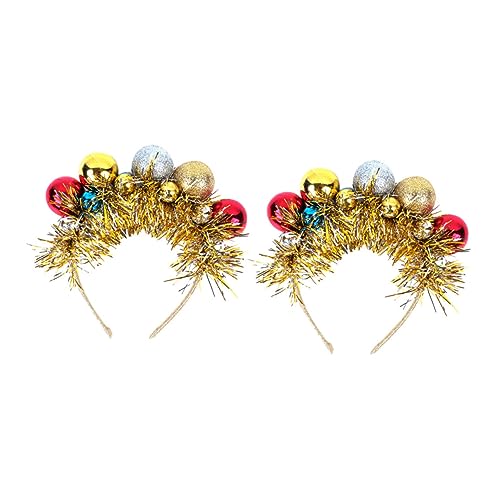 HONITANO 2 Stücke Weihnachtliches Haarband mit Bunten Resin Bällen Langlebiger Plastik Haarschmuck für Mädchen Festlicher Xmas Kopfschmuck Einfach zu Tragen für Kleine Mädchen von HONITANO