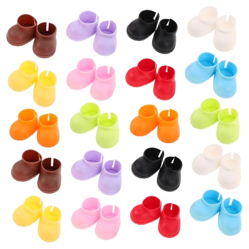 HONITANO 20 Paare Miniatur Schuhe für Puppen Mini Stiefel Leichte und Tragbare Mini Boots für Puppenkostüme und Kreative Verkleidungen von HONITANO