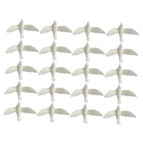 HONITANO 20 Stück Mikro-Landschaftsverzierung Taube Puppe winzig Kleinkinder Ornamente miniaturfiguren miniaturen Figuren Spielspielzeug vorgeben Vögel Mikro-Vögel- Harz Weiß von HONITANO