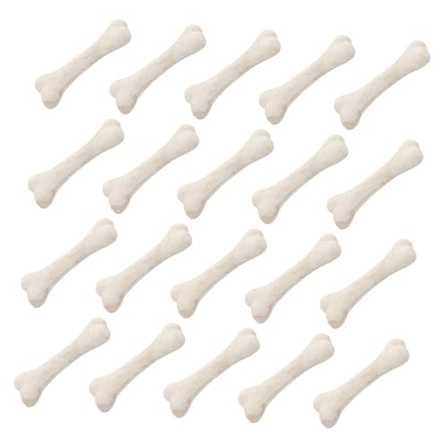 HONITANO 20 Stück Mini-Knochenmodell Mini Knochen Modell Halloween Deko Knochen Handwerkliche Mini Knochen Mini Skelette Deko Mini-Knochen zum Basteln winzige Skelette Harz Beige von HONITANO