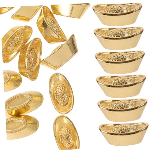 HONITANO 20 Stück Miniatur- Kleine Hausverzierung Miniaturpuppenhaus -kit Bausatz Winzig Miniaturbarren Häuser Miniatursachen Mini-puppenmöbel Land Figuren Golden Papier von HONITANO