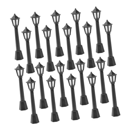 HONITANO 20 Stück Miniatur Straßenlaternen Schwarz Simulierte Mikro Lampen für DIY Gartenlandschaft Mini Haus Dekoration Micro Landschaft Zubehör von HONITANO