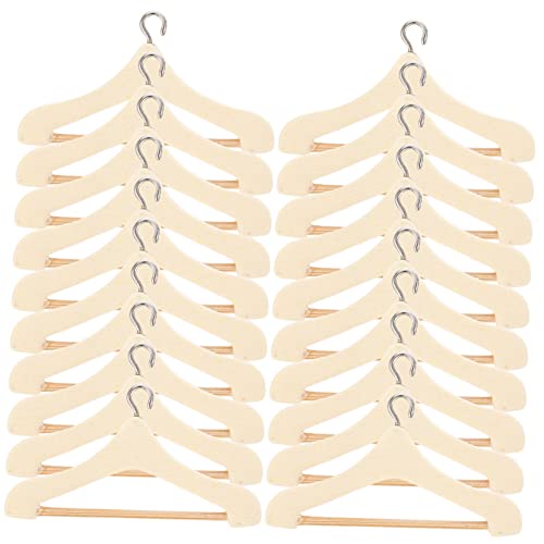 HONITANO 20 Stück Miniature Doll Hangers Delicate Mini Kleiderbügel für Puppenhaus Zubehör Praktisch für Kleidung und Dekoration Mit Feiner Verarbeitung und Glatten Kanten von HONITANO