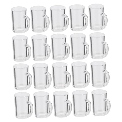 HONITANO 20 Stück Puppenhaus-Becher Tassen Spielzeuge Wohnkultur Mini-Bierkrug-Dekorationen Getränke-bierbecher-Modell Mini-Foto-Requisiten Entzückende Miniaturtasse Mini-bierkrüge Harz von HONITANO