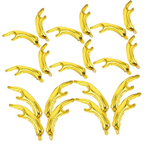 HONITANO 20 Stück Teiliges Goldenes Rentier Geweih Luftballon- Aufblasbare Folienballons für Weihnachten Tierisches Party-dekor mit Foto-requisiten für Festliche Kinderfeiern und Kreative von HONITANO