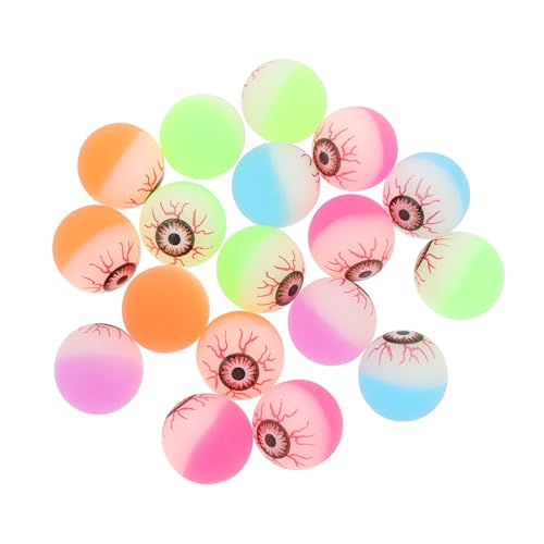 HONITANO 20 Stück Teiliges Halloween Augen Realistische Bunte Gummibälle als Gruselige Deko und Party Mitgebsel für Langlebige Umweltfreundliche Eyeball Props für Horror und von HONITANO
