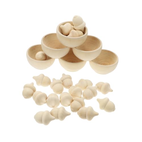 HONITANO 20 Stück Teiliges Holz Eichel Sortier und Zählset mit Schalen Naturbelassenes Bastelspielzeug zum Bemalen Fördert Feinmotorik und Kreatives Gestalten HONITANO 20 Stück Teiliges Holz Eichel Sortier und Zählset mit Schalen Naturbelassenes Bastelspielzeug zum Bemalen Fördert Feinmotorik und Kreatives Gestalten von HONITANO