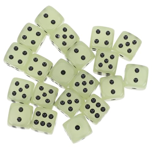 HONITANO 20 Stück Teiliges Leuchtender Resin Würfel Sechseitige Nachtlicht Würfel für Partyspiele Kinderunterricht und Unterhaltung Glatte Oberfläche Tragbares Spielzubehör von HONITANO