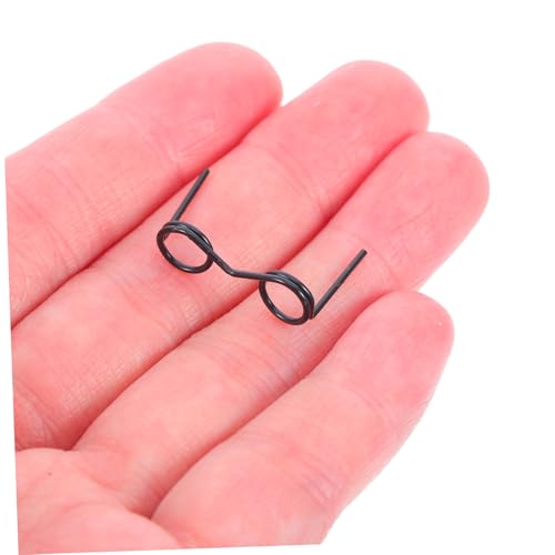 HONITANO 20 Stück Teiliges Mini Puppenbrillen mit Rundem Schwarzem Metallrahmen Lichtlose Winzige Eyewear Frames Dekorative DIY Accessoires für Puppen Kostüm Foto Requisiten von HONITANO