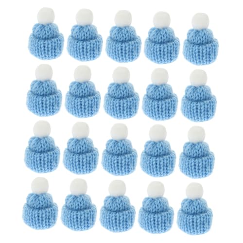 HONITANO 20 Stück Teiliges Mini Strickmützen aus Wollgarn Handgefertigte Kleine Weihnachtsmützen DIY Bastelzubehör für Puppen Christbaumschmuck und Festliche Dekoration Wiederverwendbar von HONITANO