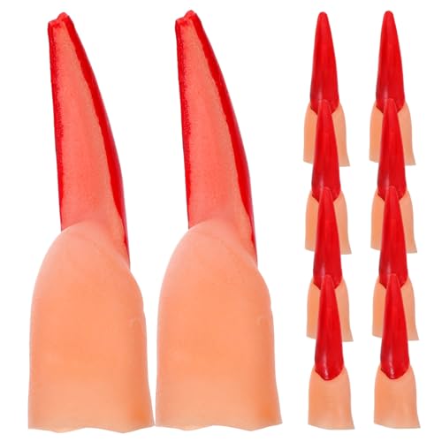 HONITANO 20 Stück Teiliges Rote Halloween Fake Fingernägel Künstliche Zombie Hexen Krallen für Cosplay Gruselige Party Deko für Kostüm und Maskenbälle HONITANO 20 Stück Teiliges Rote Halloween Fake Fingernägel Künstliche Zombie Hexen Krallen für Cosplay Gruselige Party Deko für Kostüm und Maskenbälle von HONITANO