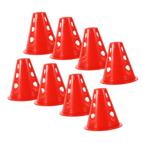 HONITANO 20 Stück Teiliges Traffic Cones Windgeschützte Trainingskegel mit Löchern Hohe Kleine Markierungshütchen für Indoor Outdoor Sport Skaten Agility Training von HONITANO