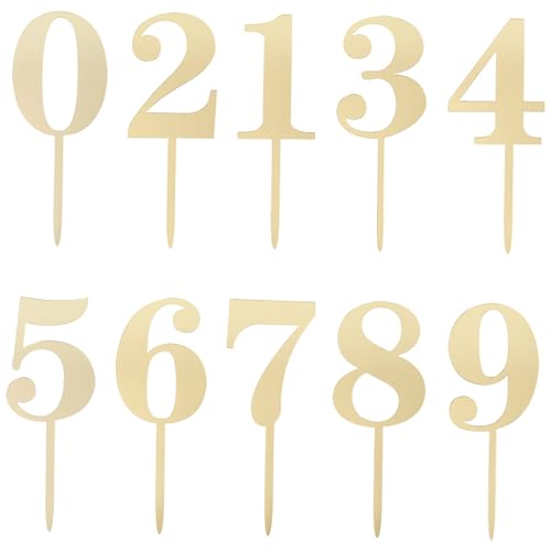 HONITANO 20 Stück Teiliges Zahlen Cake Topper Acryl Gold Stabile Geburtstags und Jubiläums Tortendeko mit Zahlen Je Zweimal Wiederverwendbar Eleganter Kuchenstecker für Damen und Herren HONITANO 20 Stück Teiliges Zahlen Cake Topper Acryl Gold Stabile Geburtstags und Jubiläums Tortendeko mit Zahlen Je Zweimal Wiederverwendbar Eleganter Kuchenstecker für Damen und Herren von HONITANO
