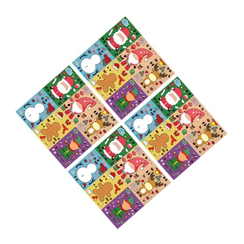 HONITANO 24 Blatt Teiliges Weihnachts Puzzle Sticker aus Sichere DIY Festival Aufkleber mit Bunten Motiven Kreative Bastelidee für Mädchen und Jungen zu Weihnachten und Geburtstag von HONITANO