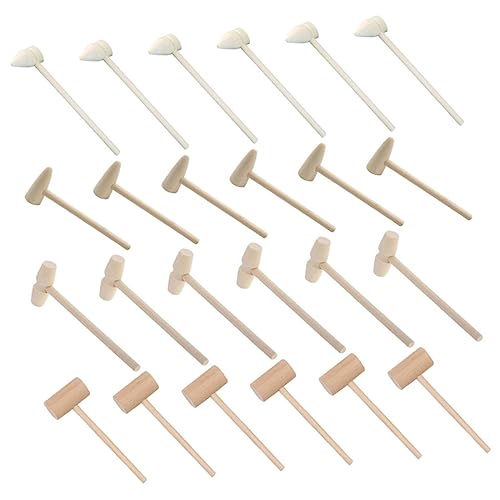 HONITANO 24 Stück Hölzerner Hammer Mini-hammerspielzeug Hämmern Mini-krabbe Winzig Krabbenhammer Hammer Minihammer Kinderspielzeug Kreative Krabbenhämmer Holzhammer von HONITANO