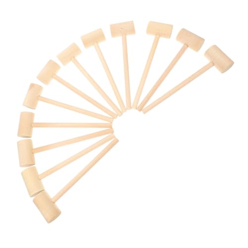 HONITANO 24 Stück Teiliges Mini Holzhammer für Ergonomisch Kleines Mallet aus Massivem Holz Vielseitig zum Schokoladenbrechen Basteln Partyspiele und Pädagogisches für Kleine Hände von HONITANO