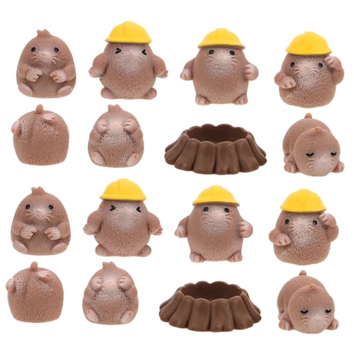 HONITANO 24 Stück Teiliges Miniatur Tierfiguren Handgefertigte Resin Miniaturmaulwurf Dekoration für DIY Garten Niedliche Kleine Tierornamente für Büro Schreibtisch und Mikrolandschaft von HONITANO