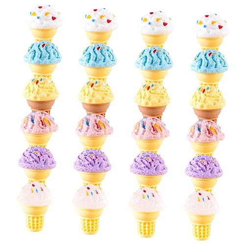HONITANO 24Stücke Miniatur Lebensmittel EIS Modell Puppenhaus Zubehör für Kreative Miniatur Dekoration Realistische Kleiner Eiscreme für Mikro Landschaft und Spielzeugküche HONITANO 24Stücke Miniatur Lebensmittel EIS Modell Puppenhaus Zubehör für Kreative Miniatur Dekoration Realistische Kleiner Eiscreme für Mikro Landschaft und Spielzeugküche von HONITANO