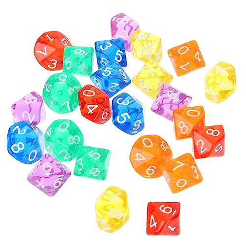 HONITANO 24Stücke Teiliges Set Seitige Acrylwürfel für Tischspiele und Mathe Farbige Polyederwürfel für Rollenspiele Schulprojekte und Familienunterhaltung von HONITANO