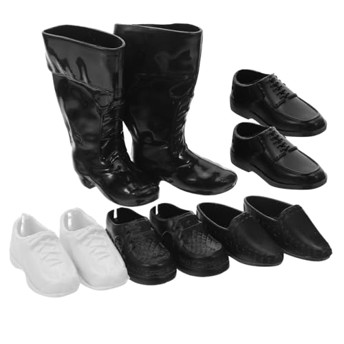 HONITANO 25 Paare Puppenverkleidungsschuhe Mini-Schuhe Mini-Szenen-Requisiten Puppenhaus Plastik Schwarz von HONITANO