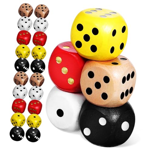 HONITANO 25 Stück Teiliges Bunte Holzspielwürfel Sechseitig Multifunktional für Brettspiele Festival Deko Geschenkidee Leicht Tragbar und Vielseitig für Spielspaß mit Familie und Freunden HONITANO 25 Stück Teiliges Bunte Holzspielwürfel Sechseitig Multifunktional für Brettspiele Festival Deko Geschenkidee Leicht Tragbar und Vielseitig für Spielspaß mit Familie und Freunden von HONITANO