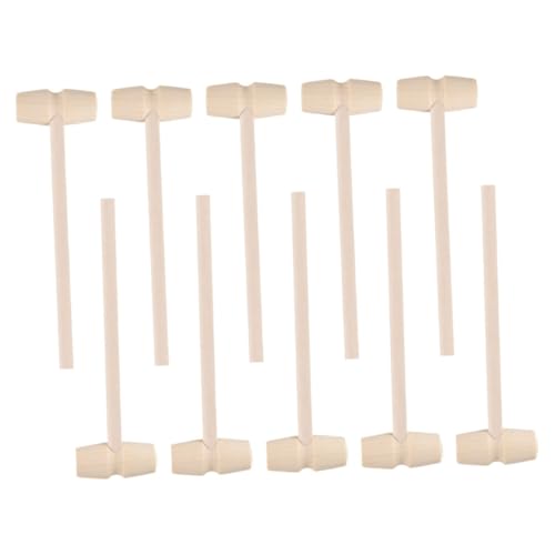 HONITANO 25 Stück Teiliges Holzhammer Set mit Glattem Finish für Fördert Hand Auge Koordination und Feinmotorik zum Krabbenknacken DIY Schmuck und Lederarbeiten Vielseitig Einsetzbar von HONITANO