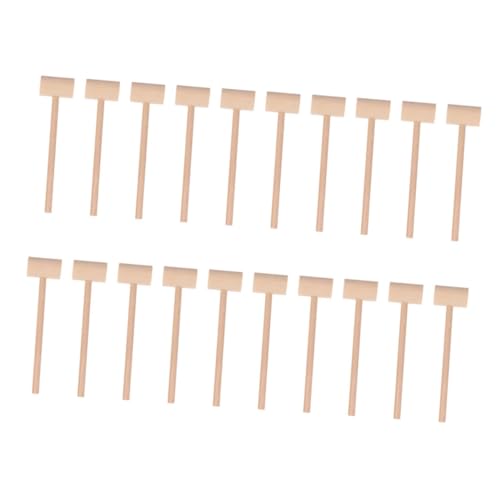 HONITANO 25 Stück Teiliges Holzspielzeug Mini Hammer für Natürliche Holzmallets zum Basteln Lernen und Muschelschalen Knacken Handliche Kleine Holzwerkzeuge für Motorische und Kreatives von HONITANO