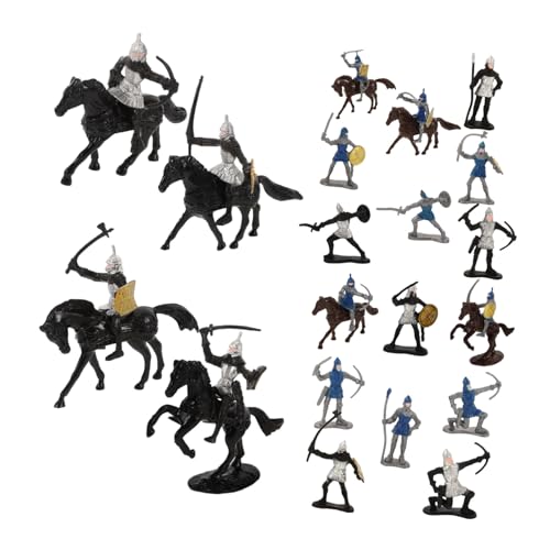 HONITANO 28 Stück Teiliges Miniatur Ritter und Soldaten Farbige Miniaturfiguren für Detailreiche Miniatur Szenen Dekoration Leicht und Robust für Rollenspiele und Sammlungen von HONITANO