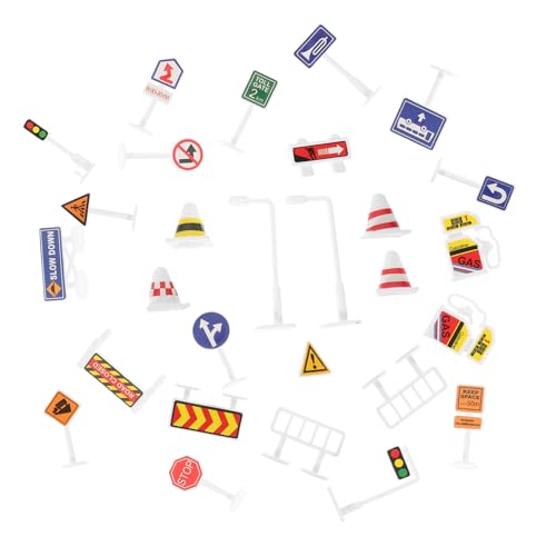 HONITANO 28 Stück Teiliges Verkehrszeichen Spielset für Realistische Kunststoff Road Signs Modelle mit Mini Kegeln Pädagogisches Verkehrserziehungsspielzeug für Kreatives Lernen und HONITANO 28 Stück Teiliges Verkehrszeichen Spielset für Realistische Kunststoff Road Signs Modelle mit Mini Kegeln Pädagogisches Verkehrserziehungsspielzeug für Kreatives Lernen und von HONITANO