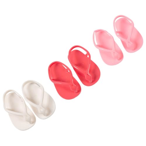 HONITANO 3 Paare Puppensandalen Simulation Verschleißfest Sandalen Mädchen Puppenzubehör Sommer Rosarot Weiß Rosa von HONITANO